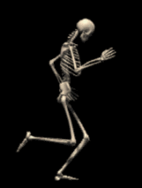 gif depicting a 3d model of a skeleton dancing